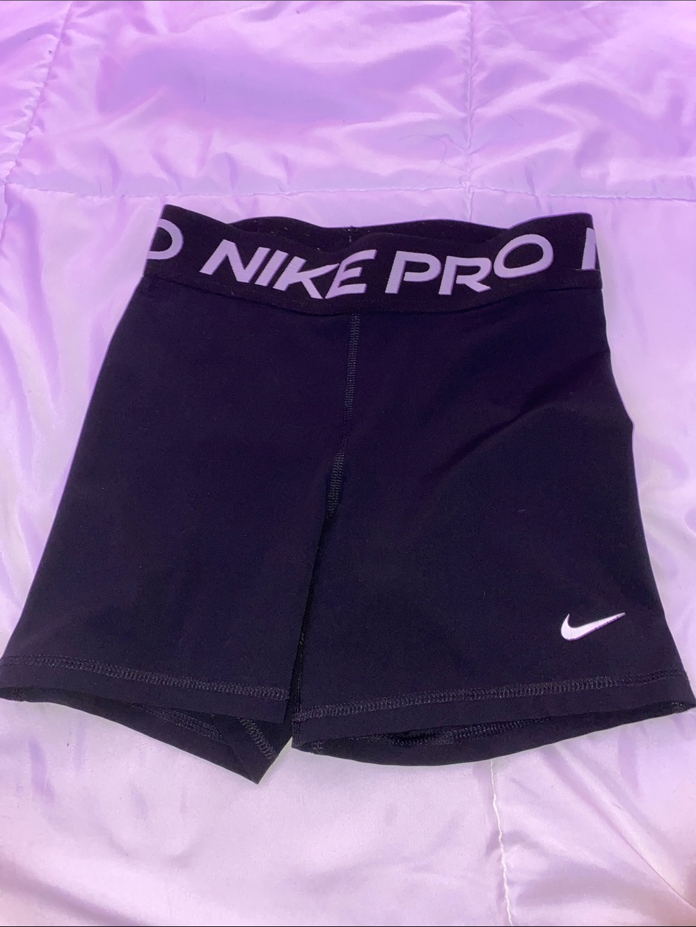 Petite Nike Black Women's Pro Bike Shorts with Branded Waistband